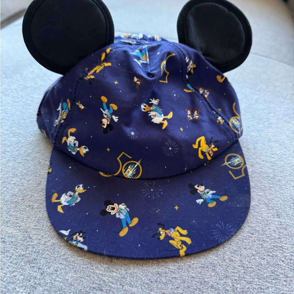 Disney Parks Mickey and Friends 50th Anniversary Navy Baseball Hat with Ears